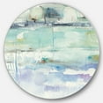thumbnail image 1 of Designart 'Blue Abstract Panel II' Geometric Metal Circle Wall Art, 1 of 3