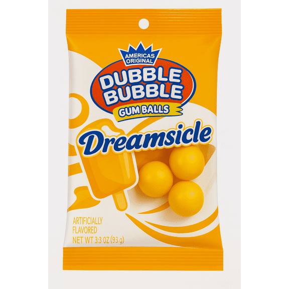Dubble Bubble, Dreamsicle Flavored Gum Balls, 3.3 oz