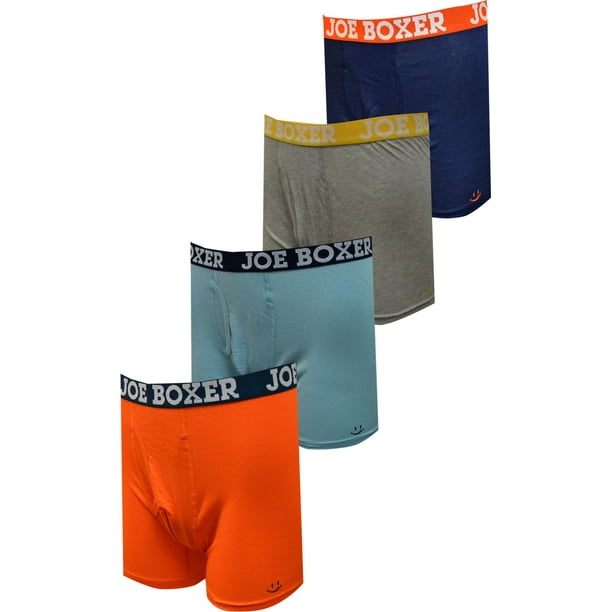 Joe Boxer Men's Joe Boxer Solid Colors Cotton 4 Pack Boxer Briefs