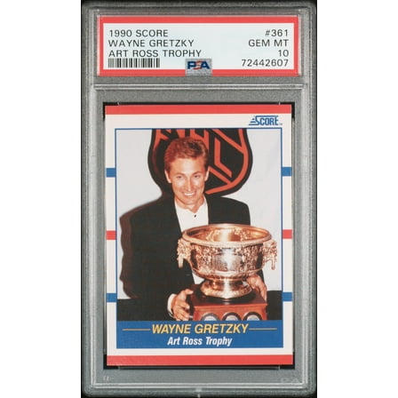 Wayne Gretzky 1990 Score Art Ross Trophy Hockey Card #361 Graded PSA 10