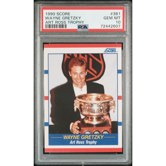 Wayne Gretzky 1990 Score Art Ross Trophy Hockey Card #361 Graded PSA 10