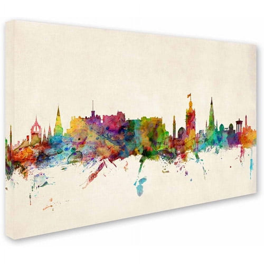 Trademark Fine Art "Edinburgh Scotland Skyline III" Canvas Art by Michael Tompsett