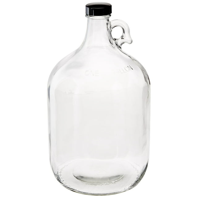 FastRack Glass Water Bottle Includes 38 mm Polyseal Cap, 1 gallon Capacity, Clear