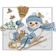 thumbnail image 1 of Bordado de hilo punto de cruz parcial 14CT algodón DIY muñeco de nieve Kits contados Hugtrwg Para estrenar, 1 of 9