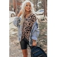 thumbnail image 6 of Fashionable Brown Leopard Print Half Sleeve T-Shirt for Daily Wear | [ZhiHiMeRi] | (US 4-6)S, 6 of 12
