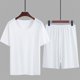 thumbnail image 5 of 2 piezas de ropa de dormir de manga corta para hombre, cuello redondo, informal, de verano, agradable a la piel para el verano, 5 of 8