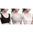 thumbnail image 2 of Matchstick Women Cotton Sports Bras Plus Size Wireless Bralette Top, 3-Pack, 2 of 5