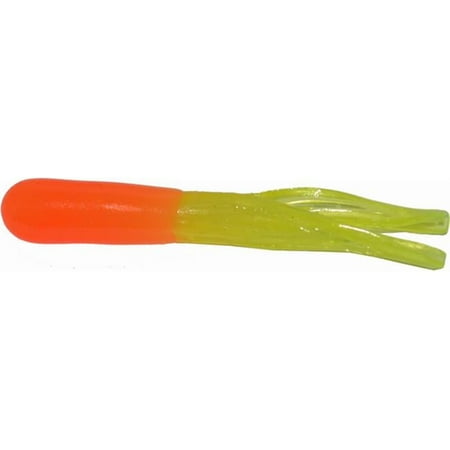 Big Bite Baits 15CRTU04 Crappie Tube Orange/Chartreuse 1.5in Lures (10 Pack)