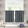 thumbnail image 2 of Short Blackout Window Curtain Solid Color High Precision Fabric for Kitchen Cafe and Room Divider Privacy Protection 30x24 Inch Dark Gray, 2 of 5