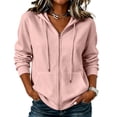 thumbnail image 2 of WULMLEO Zip Up Hoodie for Women Oversized Zip Up Y2K Hoodies Casual Long Sleeve Sweatshirts Fall Spring Track Jackets 2026 Light pink Polyester, 2 of 6