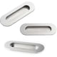 thumbnail image 5 of 4 Pieces Sliding Door Handles Oval Recessed Handle Shell Handle Stainless Steel Flush Door Handle with Screws for Cabinets Sliding Doors Silver, 5 of 5
