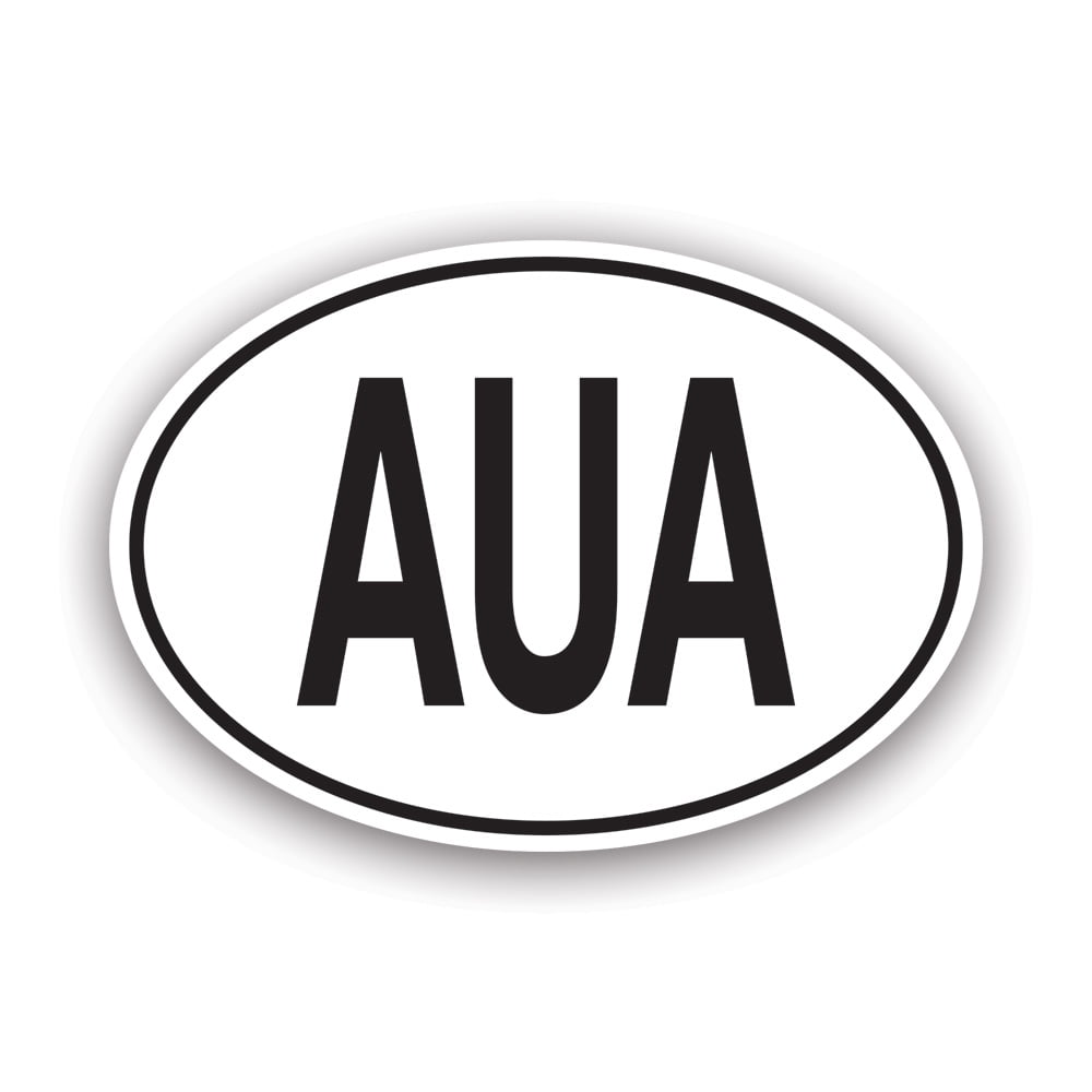 AUA Aruba Country Code Oval Sticker Decal Self Adhesive Vinyl aua-aruba-country-code-oval-sticker-decal-self-adhesive-vinyl