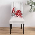 thumbnail image 4 of Dining Chair Slipcover, Christmas Cartoon Gnome Red Tree Wood Grain Board Winter Decoration Stretch Kitchen Chair Covers Removable Parsons Chair Protector Covers for Dining Room Party, Set of 4, 4 of 6