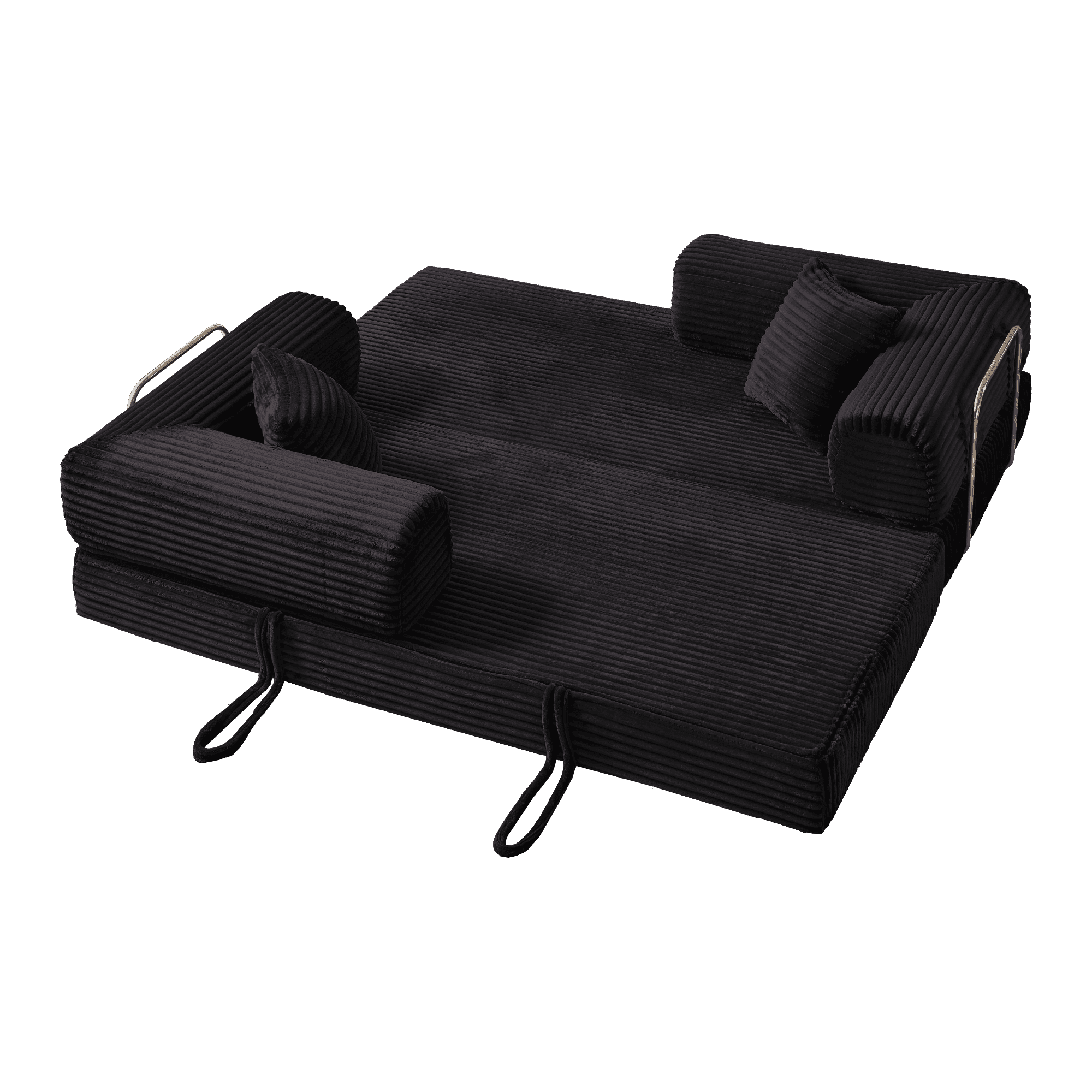 BSHTI 4-in-1 Modular Convertible Sofa Bed – No Assembly Required, Vacuum Compressed, High-Density Foam, Corduroy Fabric, Foldable Floor Couch, Space Saver, for Apartment Dorm Office
