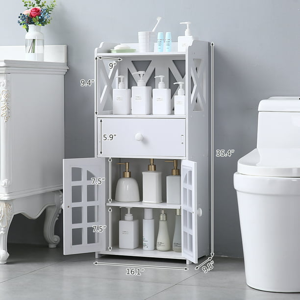 Bathroom Storage Waterproof, Bathroom Storage Cabinet With Drawer Shelf