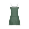 thumbnail image 5 of Women Two Piece Tankini Swimsuits with Skirt Vintage Tummy Control Swimdress Push Up Swimwear Bathing Suits Green M Clearance, 5 of 7