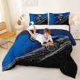 thumbnail image 3 of Manfei Speed Motocross Full Size Comforter Sets，Speed Theme Bedding Comforter Set，Blue,Navy Blue Reversible,3pcs,1 Comforter and 2 Pillowcases, 3 of 7