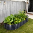 thumbnail image 2 of Yeshouse Cama de jardín elevada ovalada grande con patas y ruedas, jardinera de acero galvanizado grueso, ideal para jardinería en interiores y exteriores, flores y verduras, 2 of 8