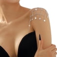 thumbnail image 2 of Queilt 2 Pcs Chaîne de Lingerie de Mariage en Strass Bretelles en Cristal Chaîne de Robe de Festival Rave Bras Épaule Soutien-Gorge Bijoux pour Femmes, 2 of 5
