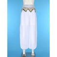 thumbnail image 5 of iiniim Women's Belly Dance Trousers Sequins Bloomers Lantern Loose Pants India Dance White One Size, 5 of 7