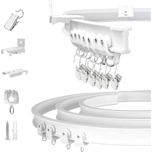 Tringle à Rideau Pliable - 1 Mètre - Flexible - Robuste - Blanc