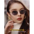 thumbnail image 3 of PROSTEEL Gold Plated Chunky Hoop Earrings For Women Lightweight Open Hoops 30mm Stainless Steel Round Earring Gift for Christmas Anniversary, 3 of 8