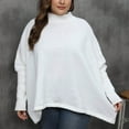 thumbnail image 4 of Spring Looks Good!DianGeFu Womens Long Sleeve T-Shirt with Super Soft Stretch Fabric Fall,Women's Fashion Large Size Loose Long Sleeve Choker Slit Pullover,White,Free Size, 4 of 5
