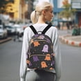 thumbnail image 7 of FORMRS Mini Backpack Purse for Women Travel Daypack Casual Shoulder Bag, Halloween Orange Ghosts, 7 of 7