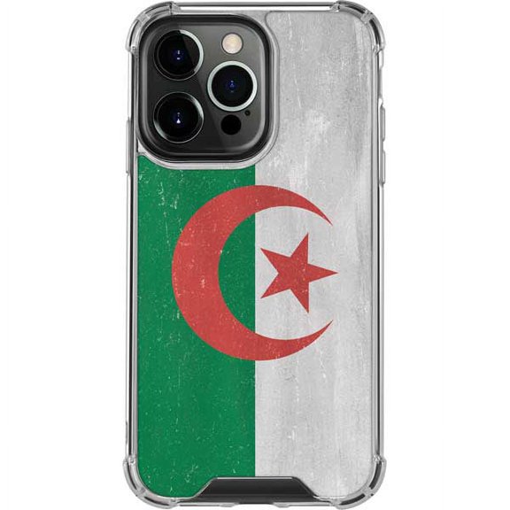 Skinit Algeria Flag Distressed iPhone 14 Pro Clear Case