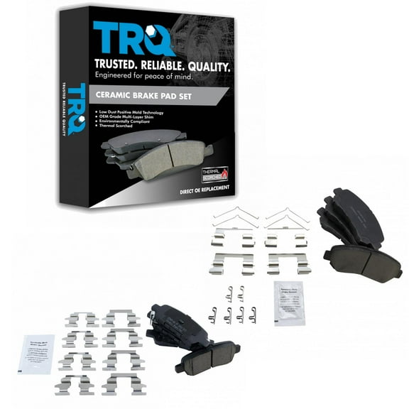 TRQ Front & Rear Premium Posi Ceramic Disc Brake Pad Kit for Nissan Maxima BFA13024 Fits select: 2011 NISSAN SENTRA SE-R, 2010 NISSAN SENTRA SE-R SPEC V