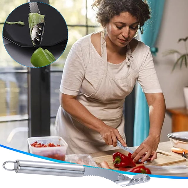 PEONAVET Chili Corer 2pcs Stainless Steel Pepper Core Remover Multi-functional Corer