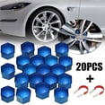 thumbnail image 1 of MYG 20x 17mm Car Hub Screw Cover Wheel Nut Cap Bolt Rims Nuts + Removal Tool Blue, 1 of 7