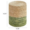 thumbnail image 3 of YOSITiuu Ottoman Poof, Natural Seagrass Poufs, Hand Weave Round Footstool, Pouffe Accent Chair, Sitting Braided Footrest W/Jute Cover, Outdoor Ottomans for Living Room, Bedroom, 3 of 4