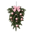 thumbnail image 3 of Aurorax Christmas Wreaths for Front Door,Artificial Norfolk Pine Wreath with with Pink Christmas Balls Pink Bow,Hanging Holiday Outdoor Wreaths for Windows, 3 of 6
