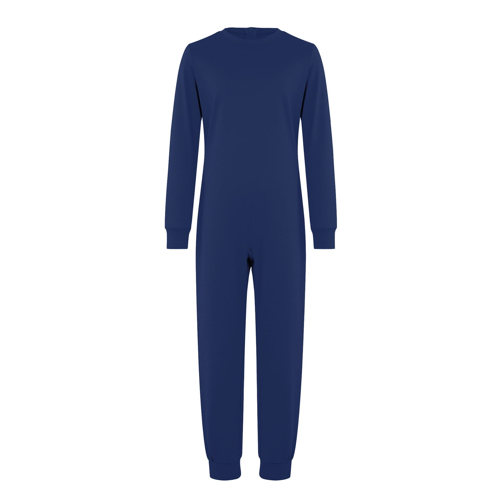 inlzdz Special Needs Adaptive Clothing for Children Cotton Long Sleeve Anti-strip Jumpsuit Onesie Dark Blue 10