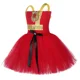thumbnail image 5 of Vestido con tutú de bombero para niñas, dorado y rojo, disfraz de Halloween para niños, ropa de fiesta de carnaval para niñas, vestidos elegantes, 5 of 5