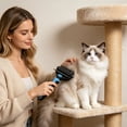 thumbnail image 4 of Pet Dematting Comb, Double Sided Dog Cat Grooming Brush with Stainless Steel Blades, Undercoat Rake for Long Hair Mat Removal, 4 of 9
