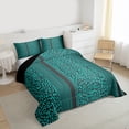 thumbnail image 3 of Homewish Geometric Stripe Line Bedding Comforter Set,Cyan Leopard Print Twin Comforter Sets,Chic Cheetah Pattern Bedding Set For Adults,Super Cozy Room Decor Reversible,2 Pieces, 3 of 8