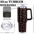 thumbnail image 3 of 40oz Halloween Tumbler with Handle, Halloween Gifts for Men & Women Pumpkin Ghost Face Print Cups with Lids and Straws Stainless Steel Insulated Water bottle Coffee Travel Mug, 3 of 6
