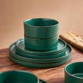 thumbnail image 4 of Famiware Nebula Stoneware Dinnerware Sets, 12-Piece Dish Set, Dark Green, 4 of 6
