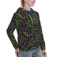thumbnail image 6 of Sikiie Neon Mardi Gras Women's Casual Hoodies Long Sleeve Lightweight Pullover Tops Loose Sweatshirt-X-Large, 6 of 7
