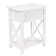 thumbnail image 5 of 2PCS Rustic Nightstand with Drawers, Modern Wood Side Table with X-Shape Metal Sides, Rustic White End Table Furniture for Living Room Bedroom Office, 5 of 9