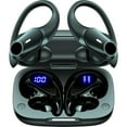 thumbnail image 1 of Auriculares inalámbricos Bluetooth 5.3 80 horas de reproducción con estuche de carga inalámbrica Pantalla LED dual Diseño con gancho para la oreja para practicar deporte, correr y hacer ejercicio, 1 of 6