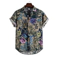 thumbnail image 1 of DYMADE Men Printed Holiday Beach Style Casual Short Sleeved Lapel Shirt, 1 of 5
