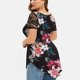 thumbnail image 3 of ICHUANYI Clearance Fashion Woman Causal Round Neck Floral Printing Blouse Short Sleeve T-Shirt Summer Tops(Black, XXL) ICHUANYI WER2023081003261, 3 of 5