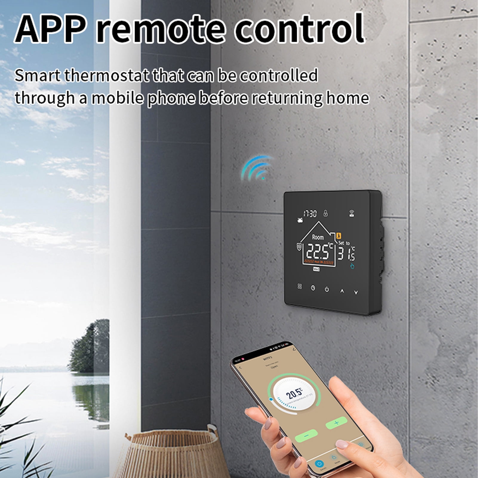 YAHHU Boiler Water Heating 2-In-1 Thermostat Smart Heater Controller Programmable with 4-Level Backlit Display WiFi Compatible