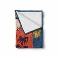 thumbnail image 2 of Surfboard Soft Flannel Fleece Blanket, Surfing Related Lettering and Cartoon Retro Waves Palm Trees Layout, Cozy Plush for Indoor and Outdoor Use, 50" x 60", Dark Sky Blue Multicolor, by Ambesonne, 2 of 6