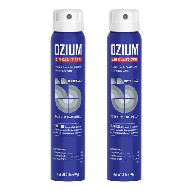 Spray desinfectante de aire Ozium, 100 ml, olor a coche nuevo (paquete de 2)