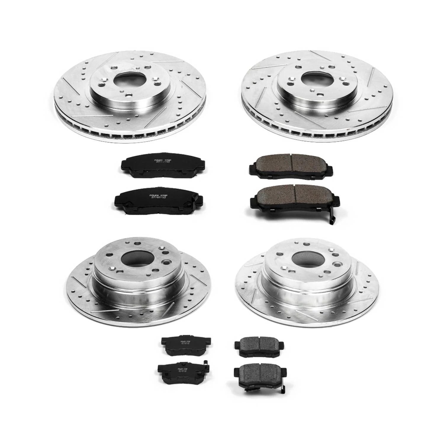 PowerStop Front and Rear Z23 Evolution Sport Carbon-Fiber Ceramic Brake Pad and Drilled & Slotted Rotor Kit Fits: ACURA Select Models K2296