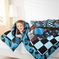 thumbnail image 3 of Castle Fairy Black Kawaii Princess With Bow Twin Comforter Sets 2pcs,Black Girl Checkerboard Pattern Bedding Set,Blue Black,Black Reversible,1 Comforter and 1 Pillowcase, 3 of 6